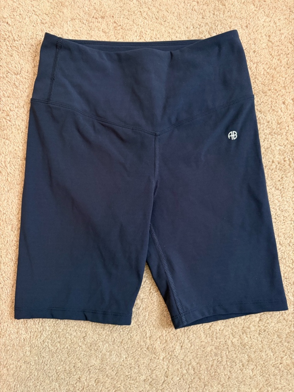 ANINE BING SPORT Bike Athletic Shorts Women's Size XS Navy Blue 7"